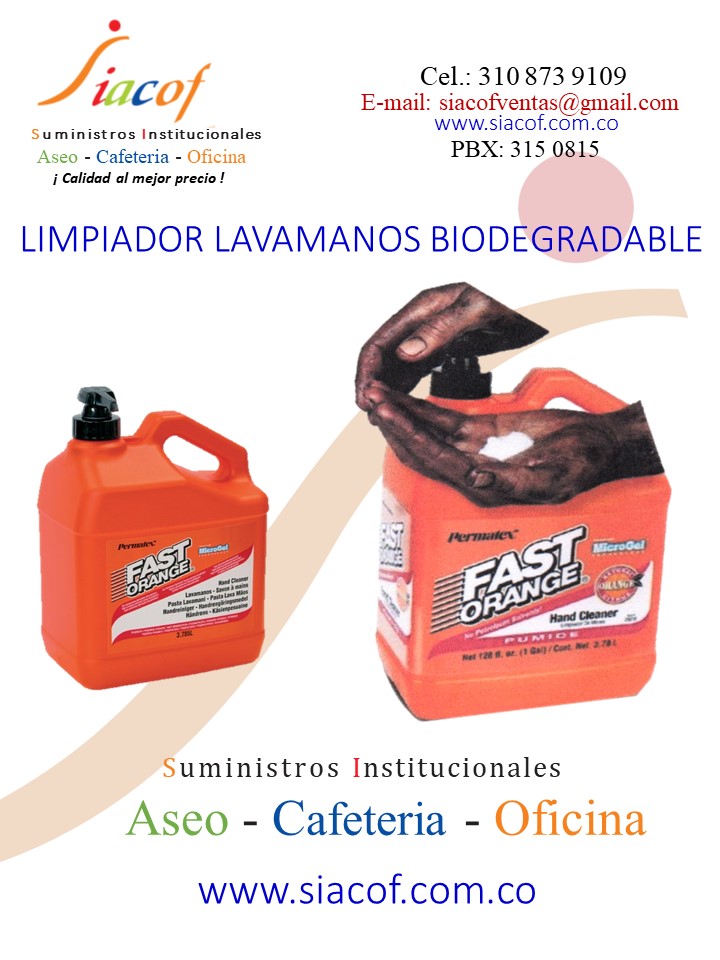 LIMPIADOR LAVAMANOS BIODEGRADABLE SIACOF