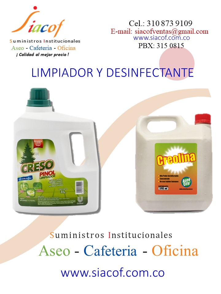 LIMPIADOR Y DESINFECTANTE SIACOF