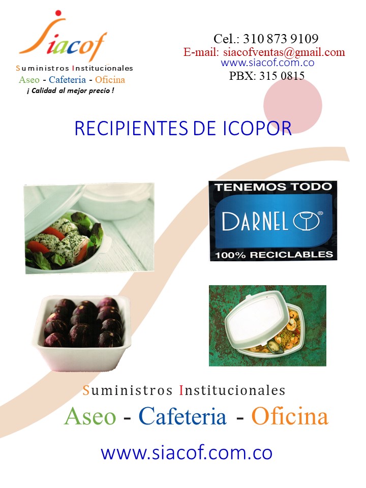 RECIPIENTES DE ICOPOR